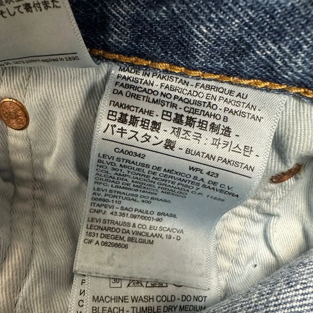 Levis Premium 551 Z Straight California Patched Jeans Blue Denim Mens 32x30